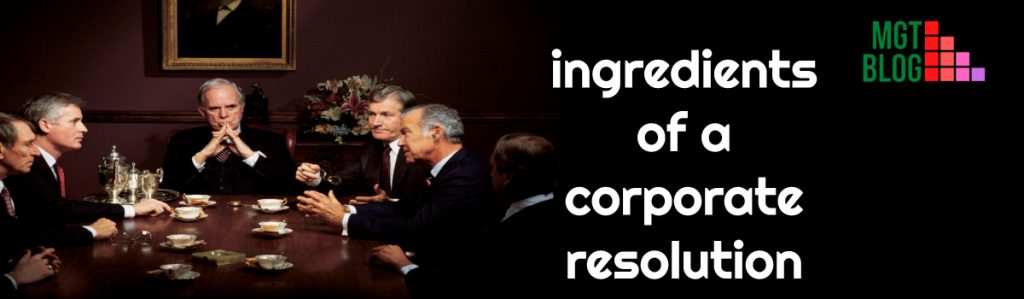 ingredients of a corporate resolution