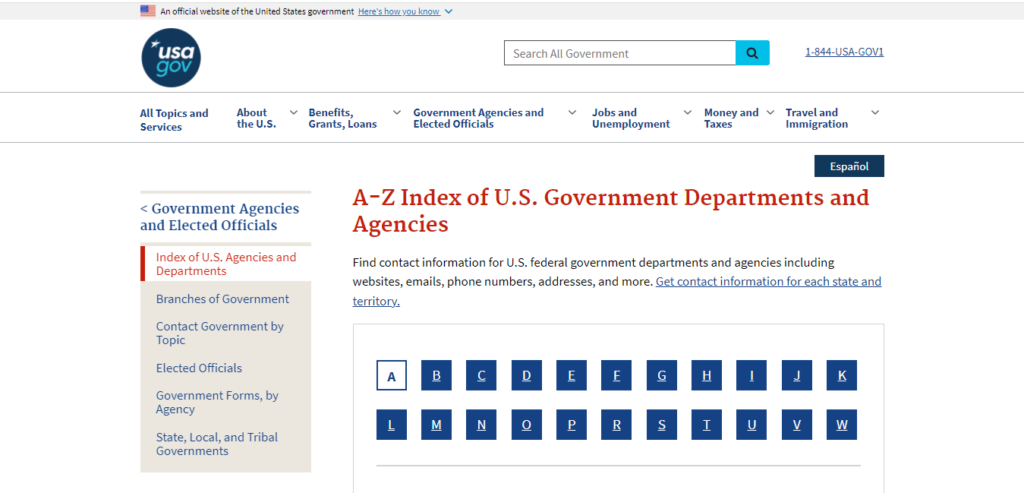 government agencies or departments