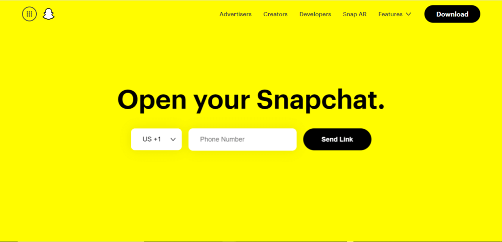 Snapchats website
